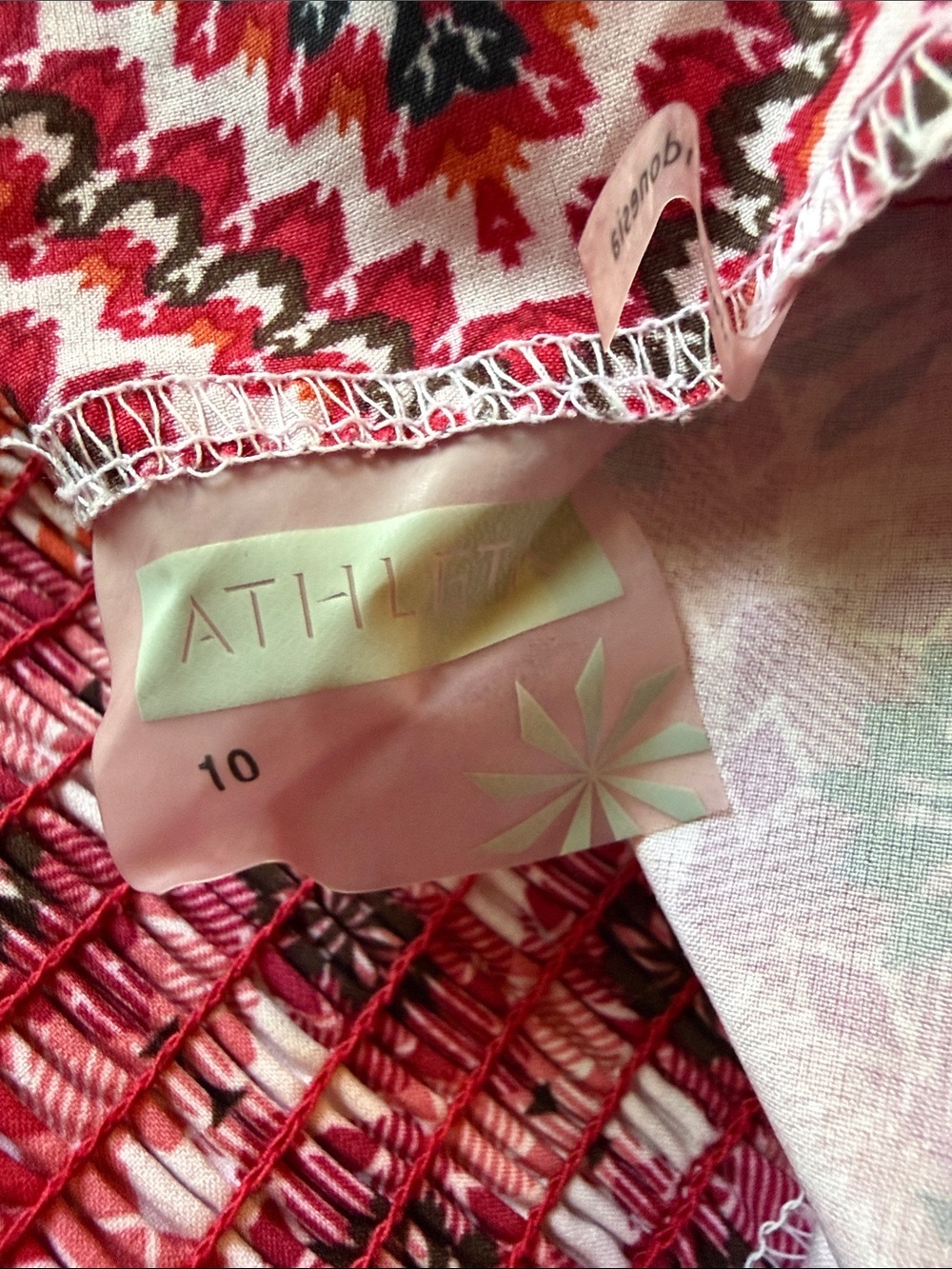 Athleta Pink and Brown Patterned Halter Dress - Picture 7 of 7